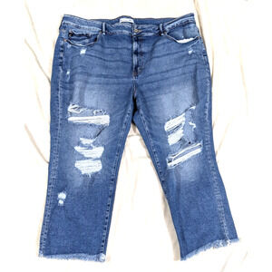 Kancan sz 24 Crop Ankle Distressed denim Jeans stretchy 209722 3334